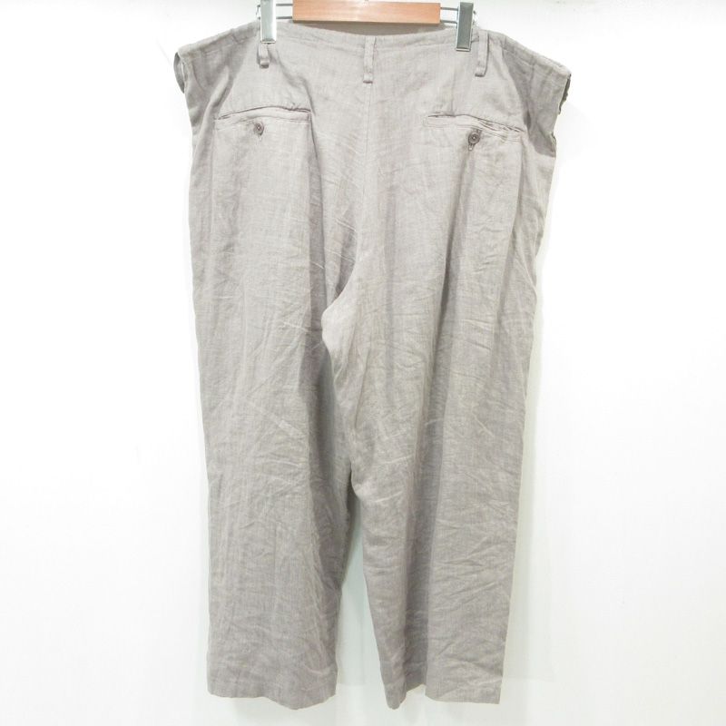 三重本店 Yohji Yamamoto | ヨウジヤマモト POUR HOMME プールオム リネンイージーパンツ HZ-P31-335 ベージュ系 グレージュ カーキ サイズ 3 108