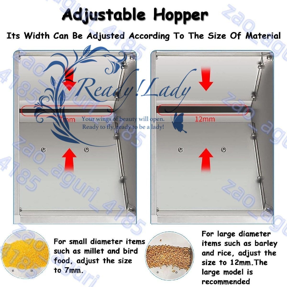 鳥飼料吹き殻スプリッター 電動ステンレス鋼籾殻分離機