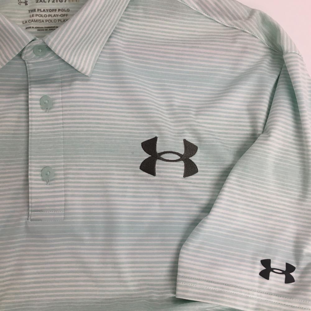 大きいサイズ アンダーアーマー ポロシャツ【ホワイト/グリーン/2XL】新品！ 大きいサイズ アンダーアーマー ポロシャツ【ホワイト/グリーン/2XL