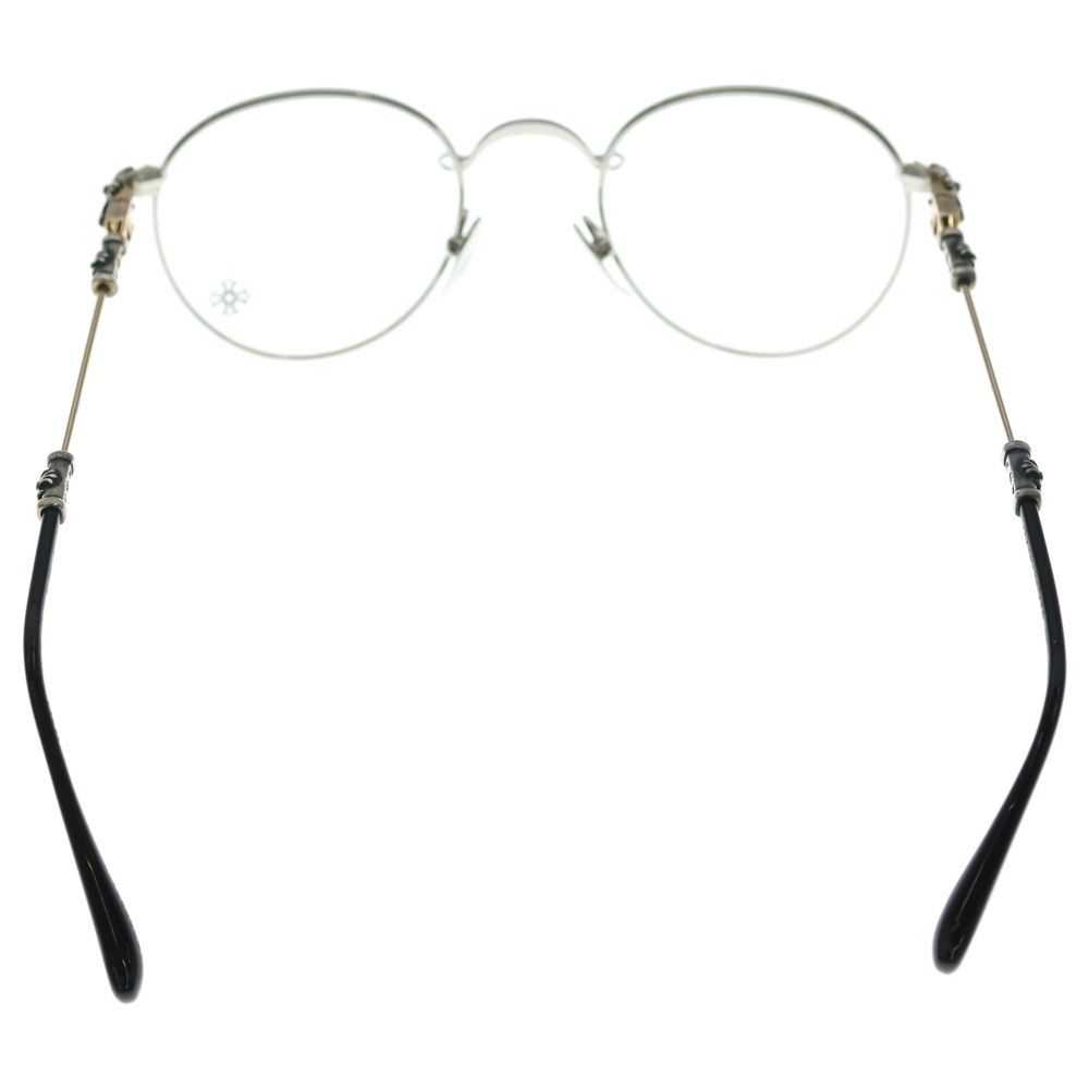 CHROME HEARTS クロムハーツ BUBBA-A クロステンプル メタルフレームラウンドサングラス アイウェア 眼鏡 シルバー ブラック