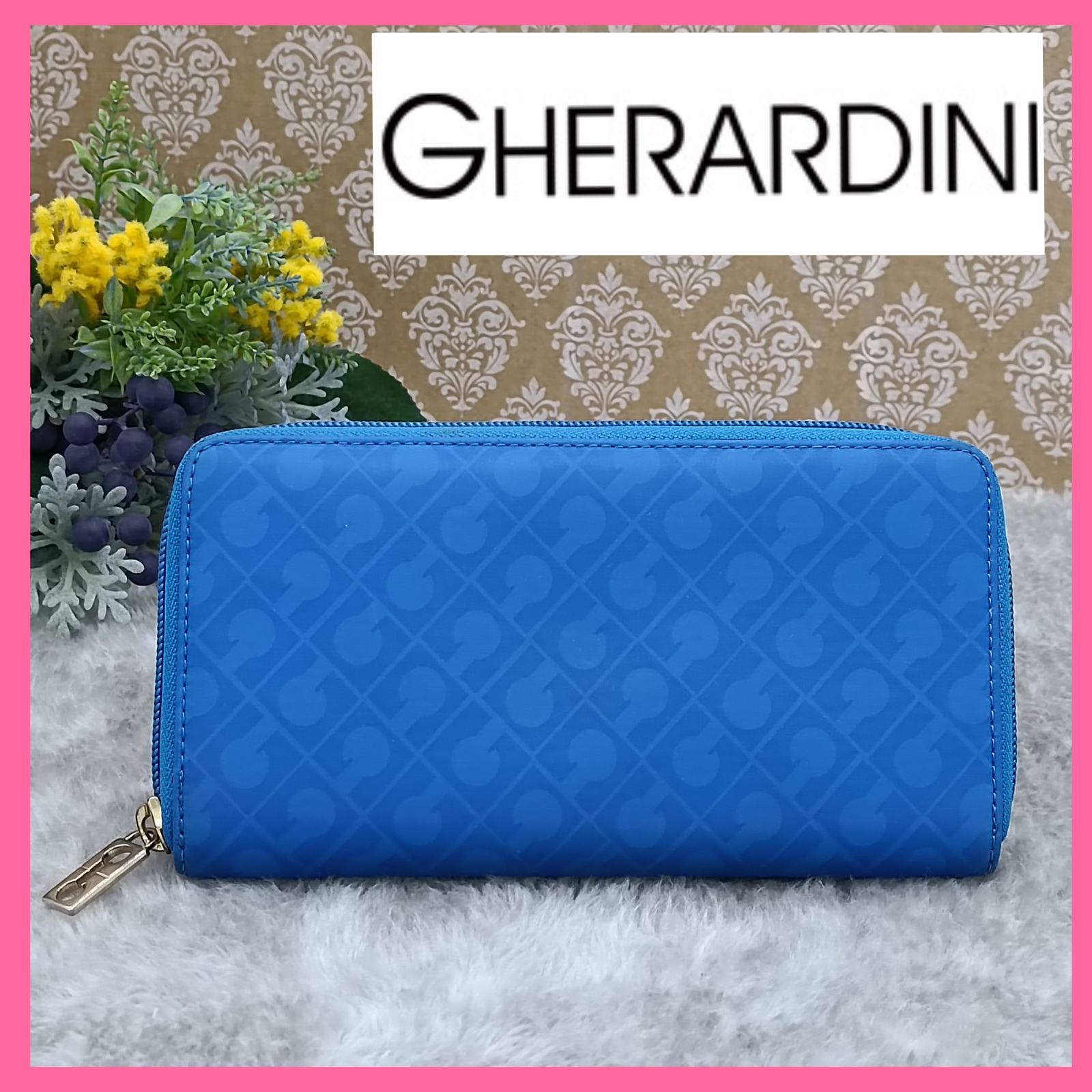 GHERARDINI 》 ゲラルディーニ 長財布 ラウンドファスナー ロゴ総柄