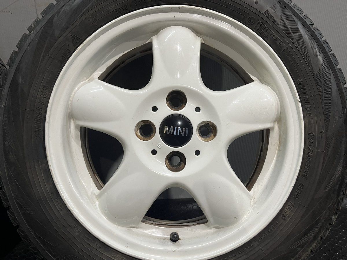 YOKOHAMA iG70 175 65R15 スタッドレス BMW R56 MINI 純正ホイール 15インチ 5.5J4HPCD100 45 21年製 バリ溝 ホワイト MTJ807