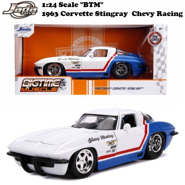 JADATOYS 1/24 BTM 1963 Corvette Stingray Chevy Racing