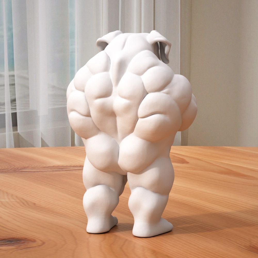 筋肉質な犬のフィギュア フィギュア 動物 マッスルドッグ おもしろい 大型犬 置物 10cm 腕組み