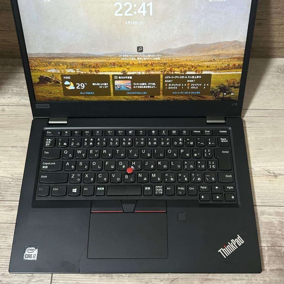 美品 ThinkPad L13 第10世代 i7 16GB 512GB オフィス ThinkPad L13 第10世代i7/16GB/512GB オフィス レノボ Office付き 即納