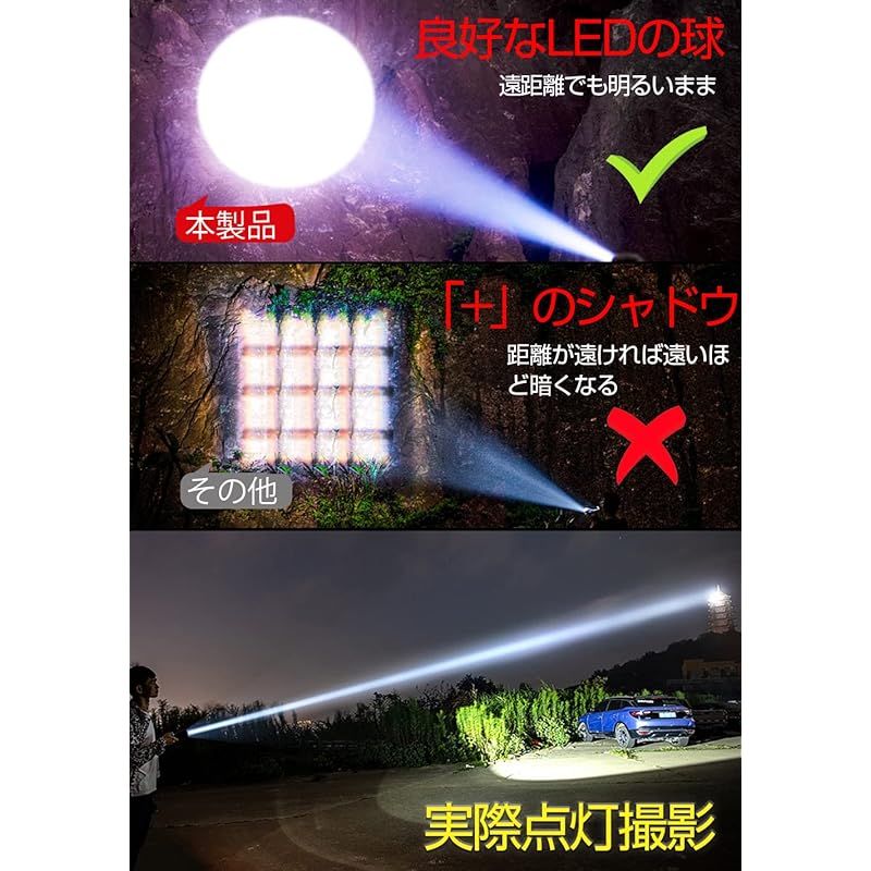 2024最新 ダブルキー】懐中電灯 led 強力 軍用 最強 超高輝度