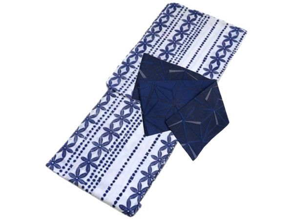 浴衣 有松鳴海絞り 花模様 板締め ネイビー 藍染 着物 052a d 楽天市場