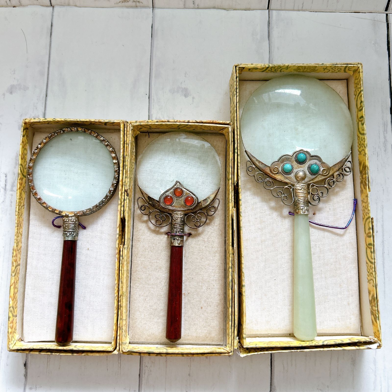 希少☆アンティーク ルーペ 拡大鏡 虫眼鏡 天眼鏡 3本セット