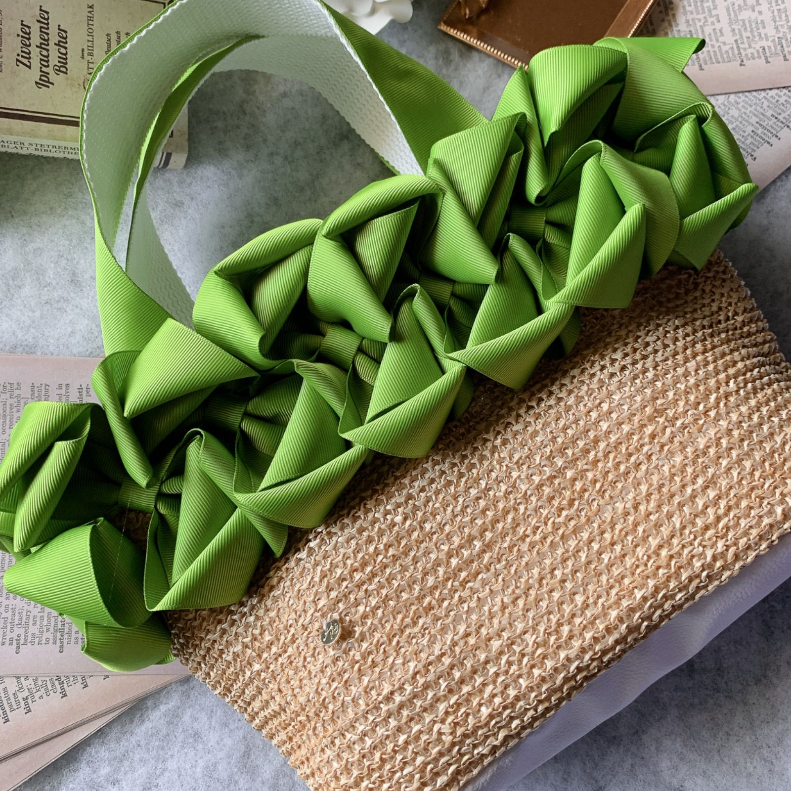 ヘレンカミンスキーストロー かごバック シルバー ベイクルーズ イエナ