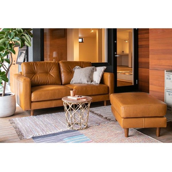 上質なオイルレザーの最高級ソファー ＜ienowa_3Pクアント＞スツール