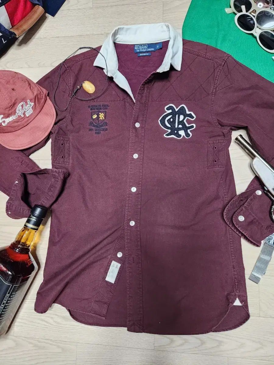 ポロ Ralph Lauren ラルフローレン ワッペン ラグビー シャツ バーガンディー