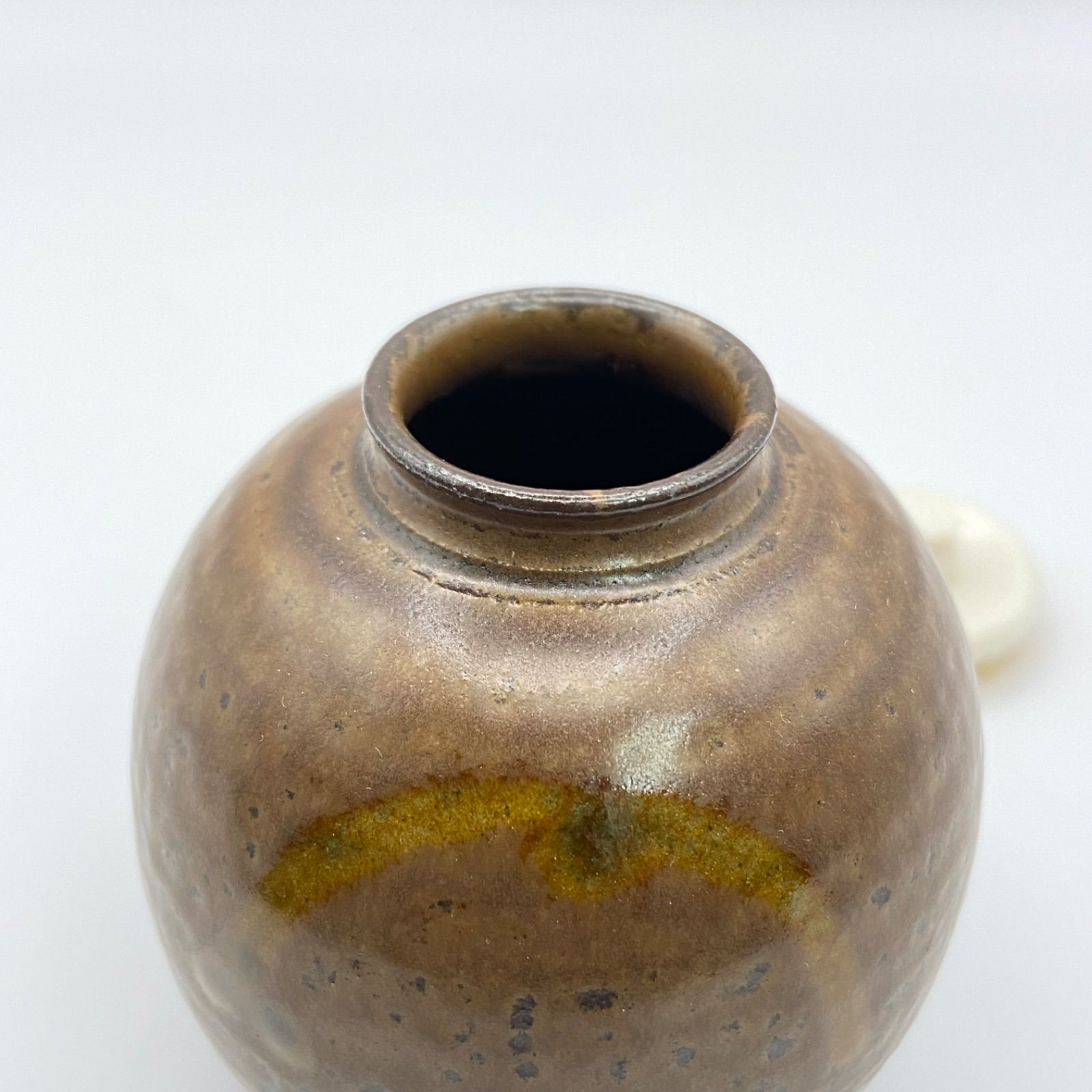 新古】岩城文琳茶入 笹田有祥 共箱入 仕覆：鳥襷緞子 中興名物