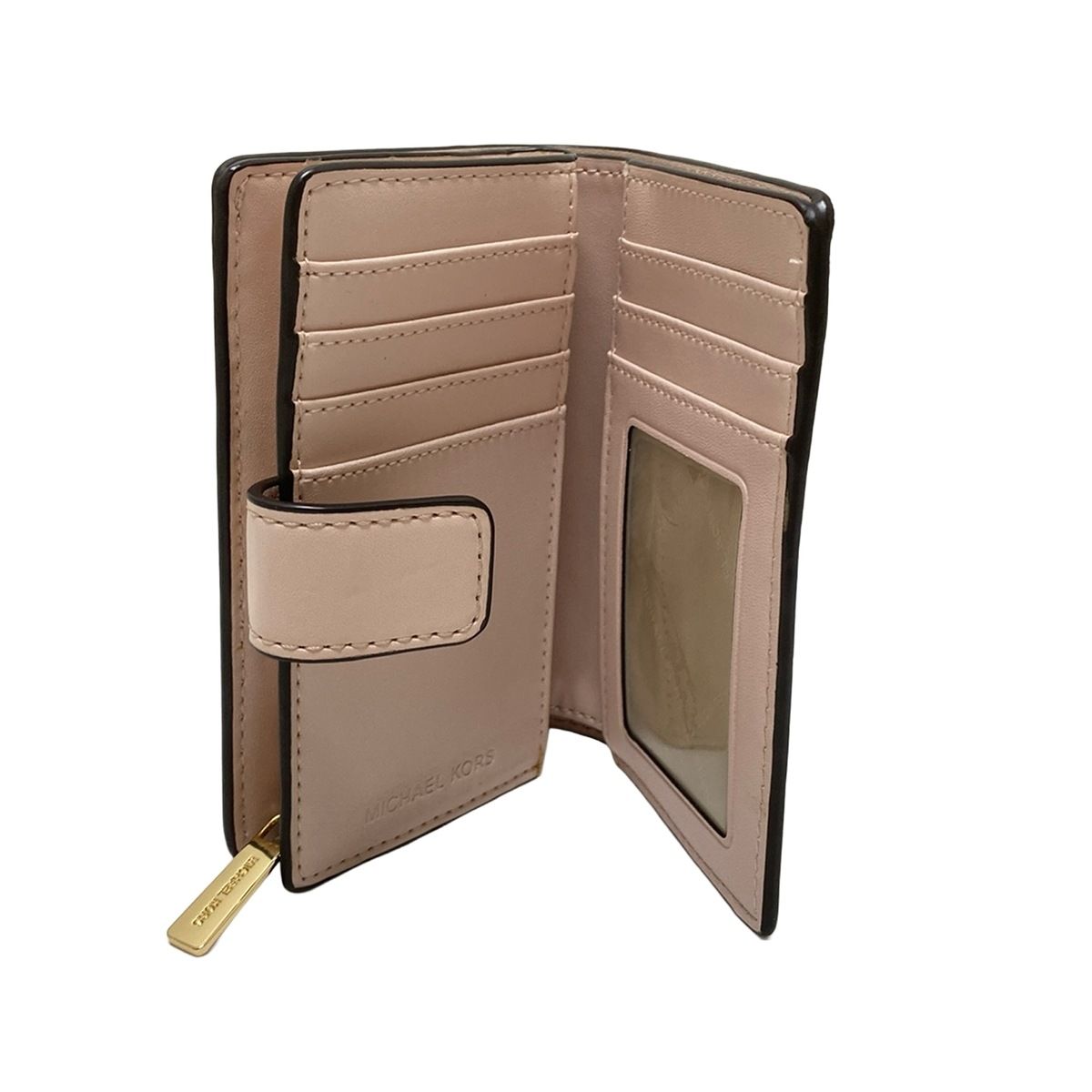 白×ベージュ×ライトピンク L字ファスナー