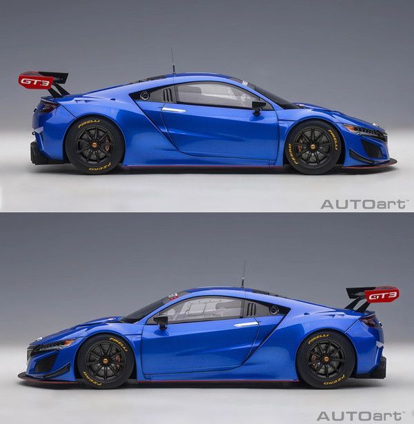 1/18 ホンダ NSX GT3 2018(ハイパー・ブルー) 完成品 ミニカー(81896) AUTOart(オートアート) AUTOart 1/18 ホンダ NSX GT3 2018 （マット・ブラック）＊開閉