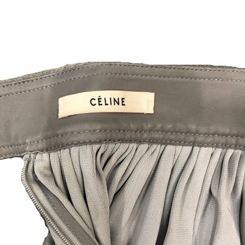 CELINE セリーヌ フィービー期 レザー切り替えフレアロングスカート