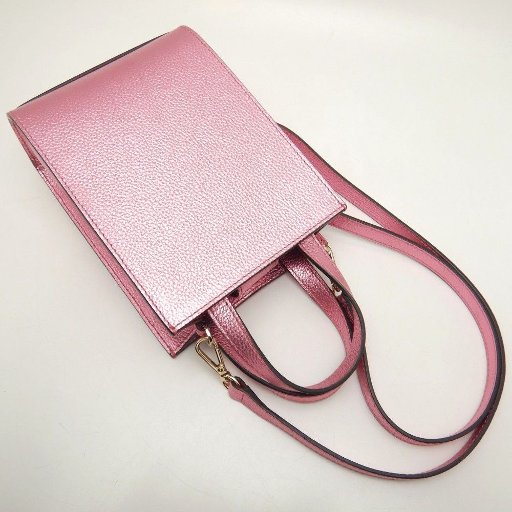 JIMMY CHOO ジミーチュウ ミニトートバッグ 2WAY エンボスロゴ レザー メタリックピンク/252510【中古】 - メルカリ