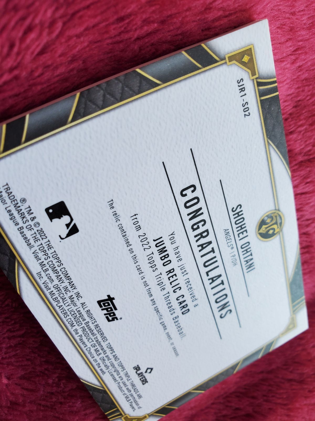 大谷翔平 レリック 36枚限定 アメジスト2022 TOPPS TRIPLE THREADS 
