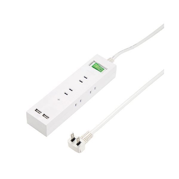 YAZAWA 3方向から挿せる6個口USBタップ ホワイト H6BK8122UWHX8
