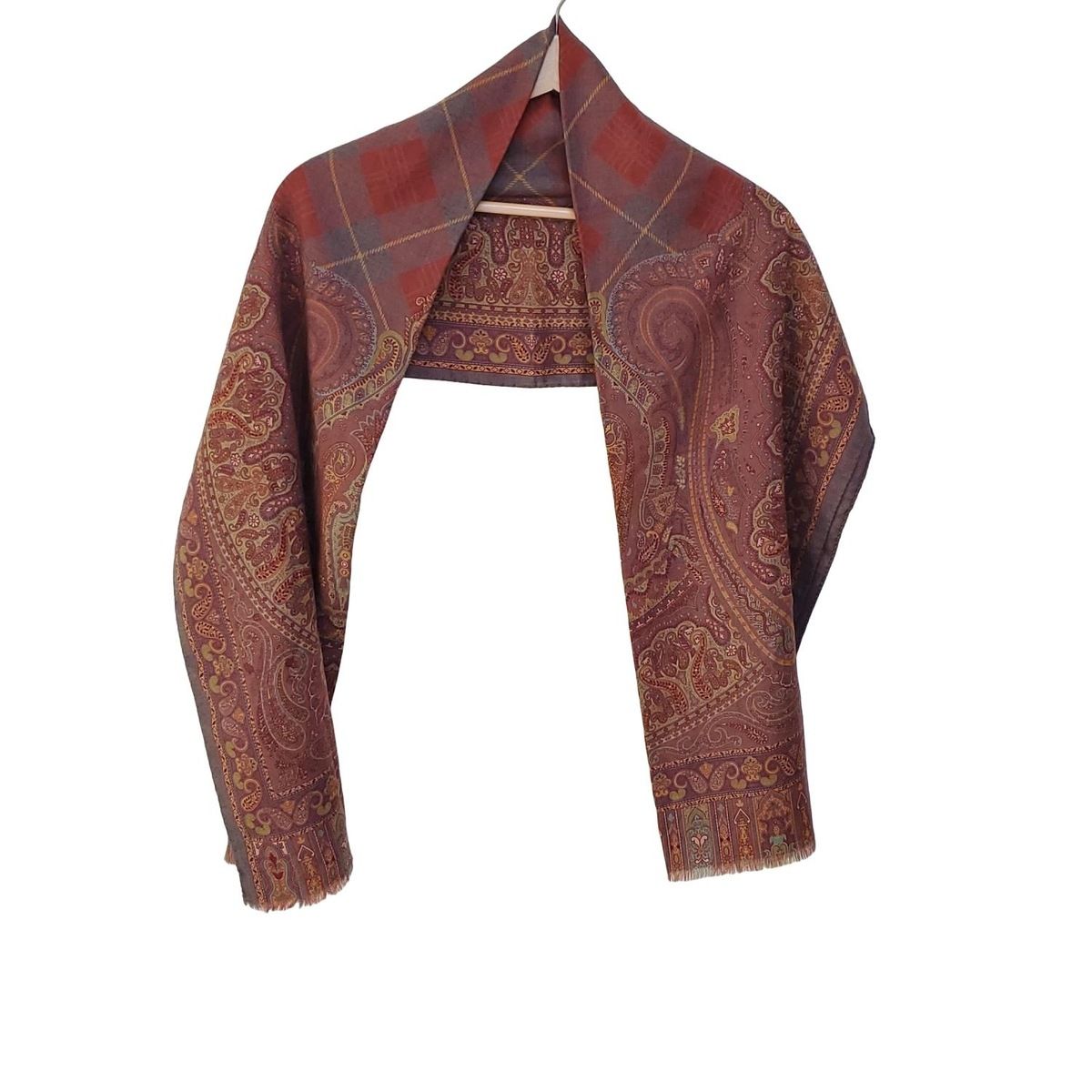 ETRO(エトロ) ストール(ショール)美品 - ボルドー×ダークグレー