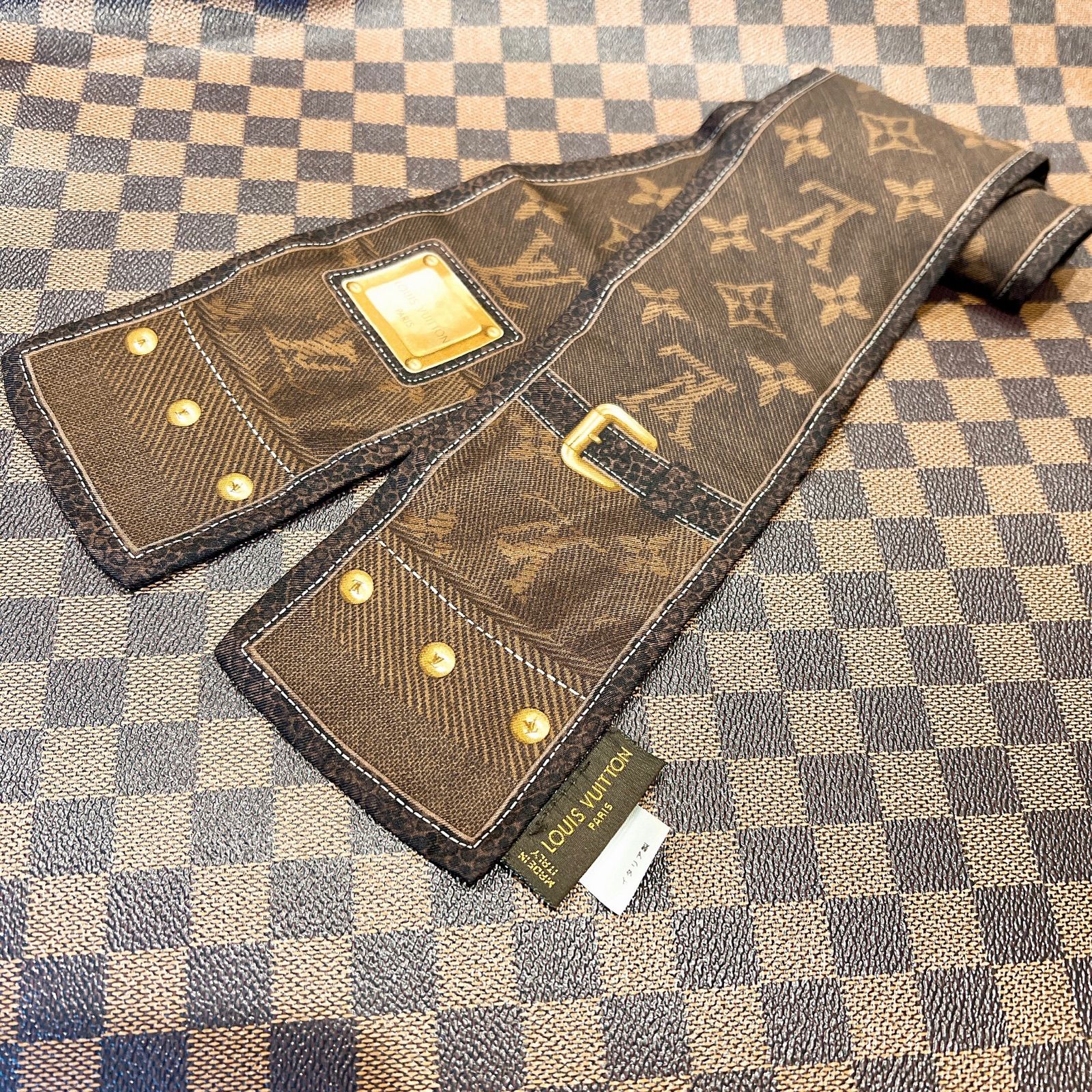 確実正規品 ルイヴィトン バンドー ニューデニム スカーフ ルイヴィトン バンドー ニューデニム スカーフ シルク ネイビー