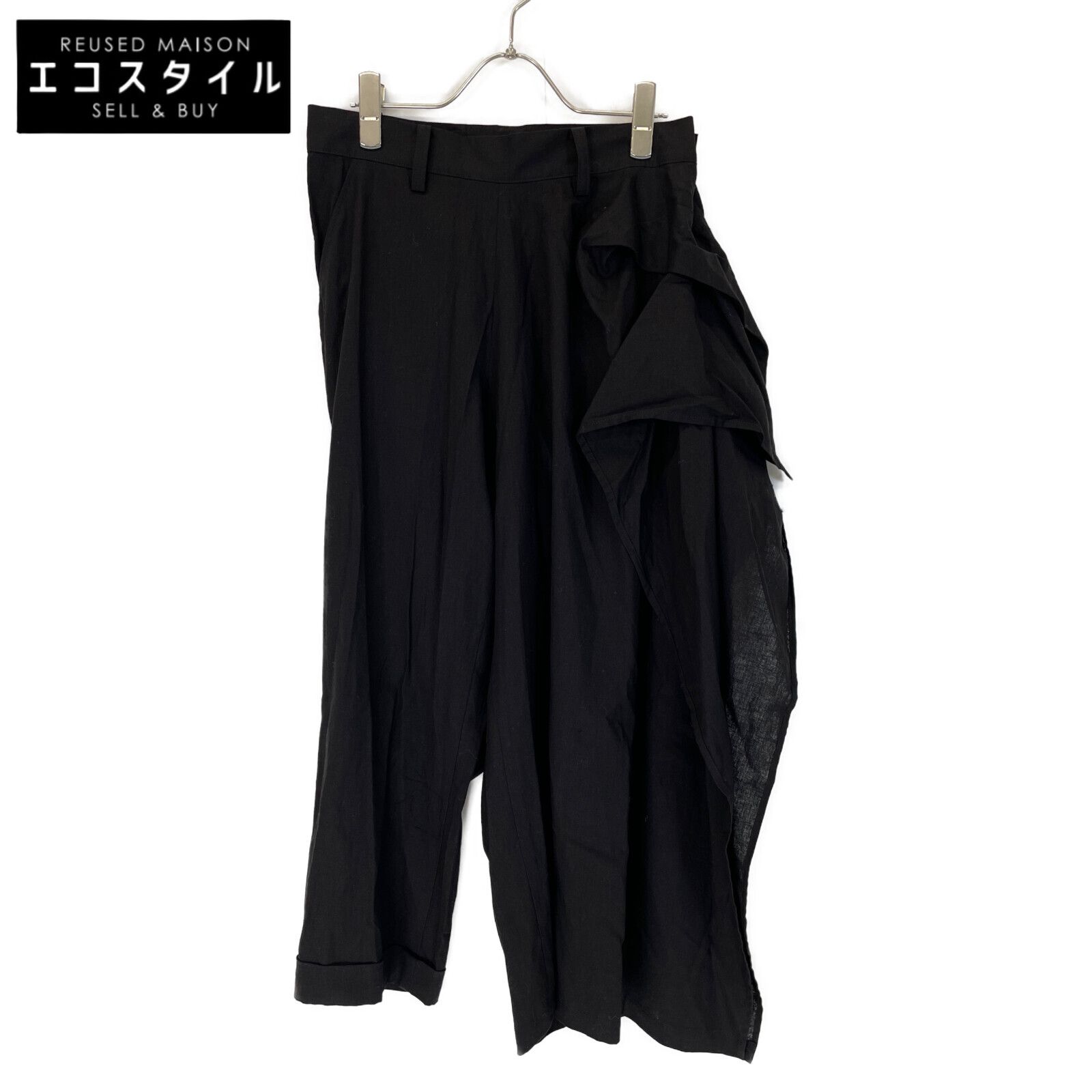 ヨージヤマモト yohji yamamoto 20AW プリントパンツ 黒 NN-P85-811 
