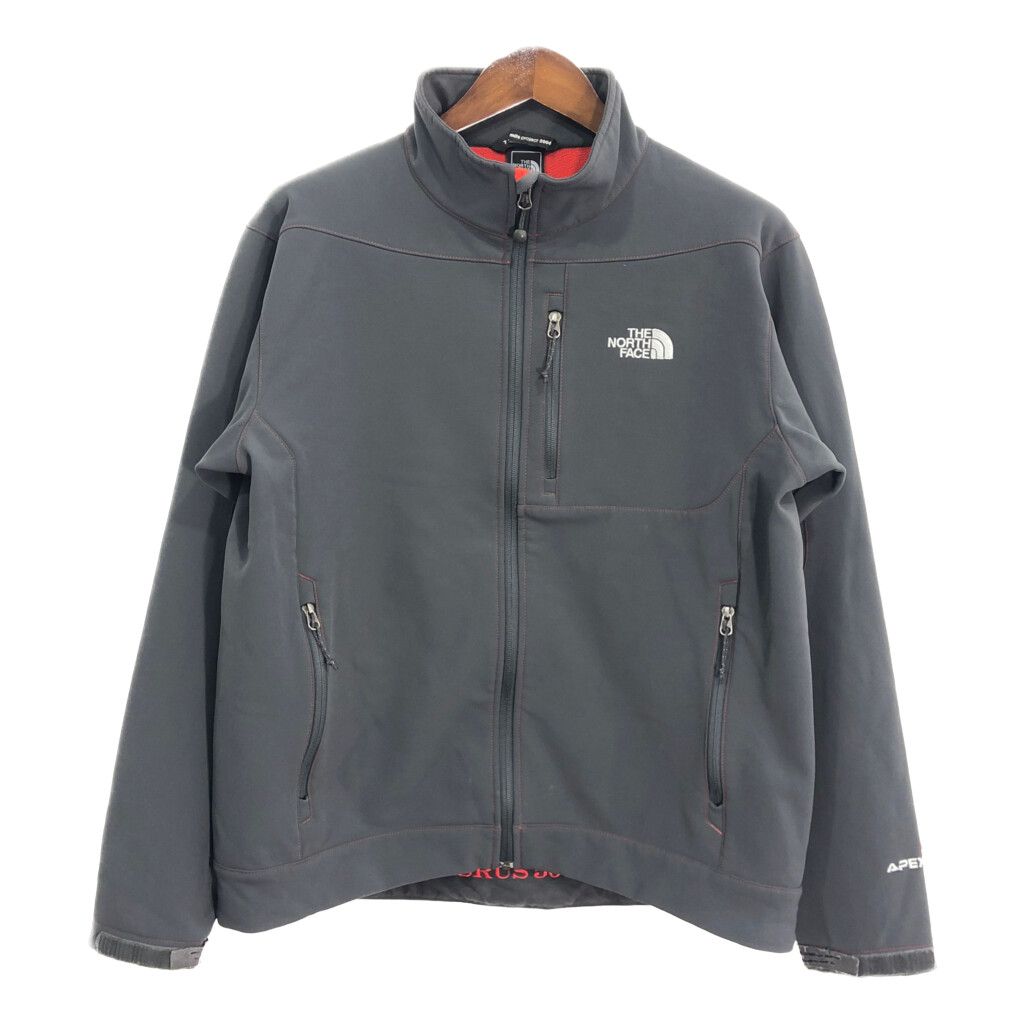 THE NORTH FACE ノースフェイス APEX ソフトシェルジャケット アウトドア グレー (メンズ L) 中古 古着 R2396
