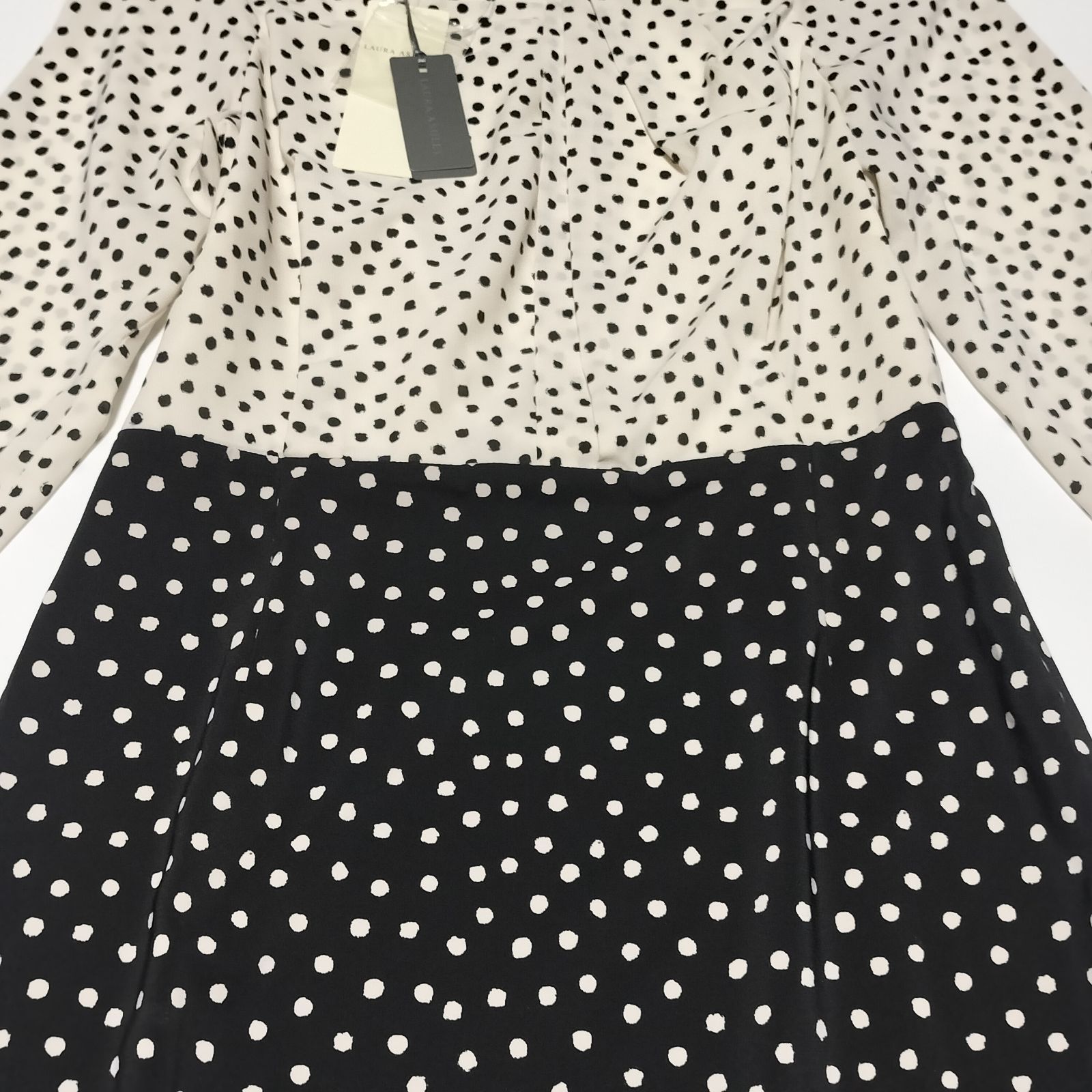 未使用品】LAURA ASHLEY ドット柄 ロングワンピース UK10 М相当 バイ 