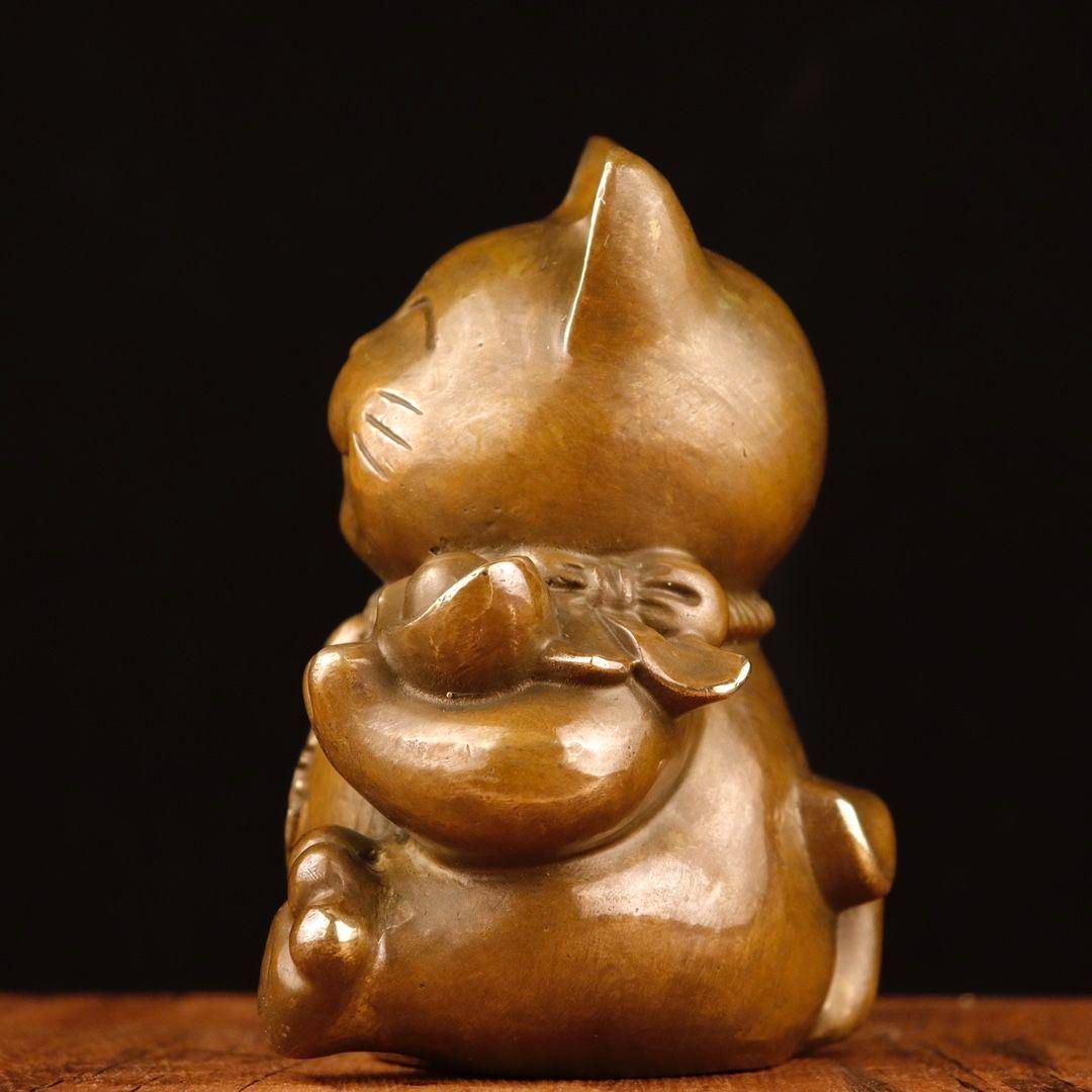 銅制 招財猫 招財進宝 茶台茶寵 自宅 オフィスカウンター 装飾品 工芸品 置物 銅制 招財猫 招財進宝 茶台茶寵 自宅 オフィスカウンター 装飾品