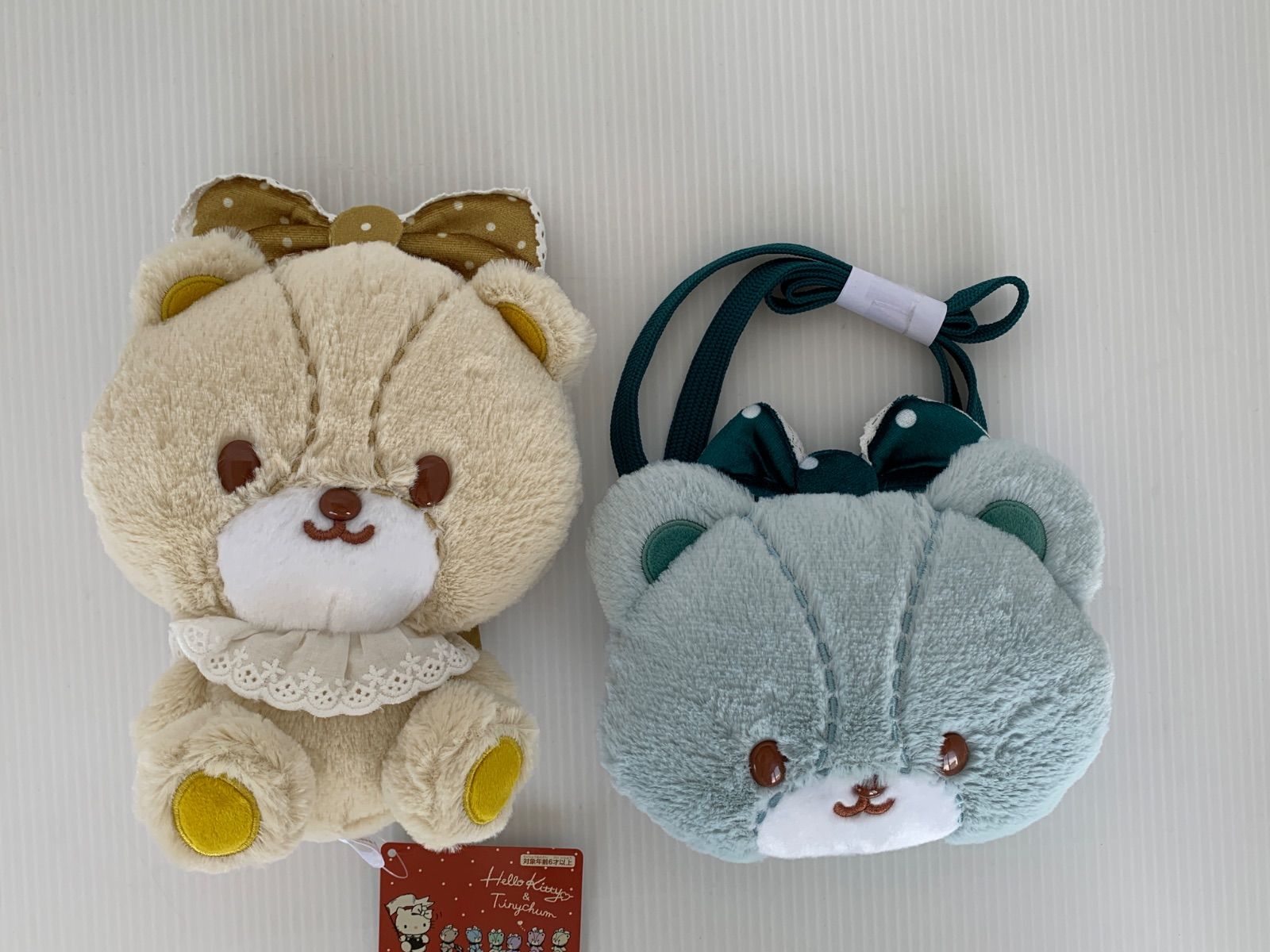 ハローキティBIGサイズぬいぐるみ3体 限定がま口ポーチ/タイニーチャム