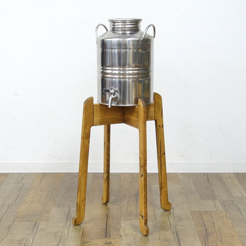 マルキジオ marchisio オイルドラム ウォータージャグ SUPERFUSTINOX 10L 木製スタンド付き キャンプ ギア アウトドア