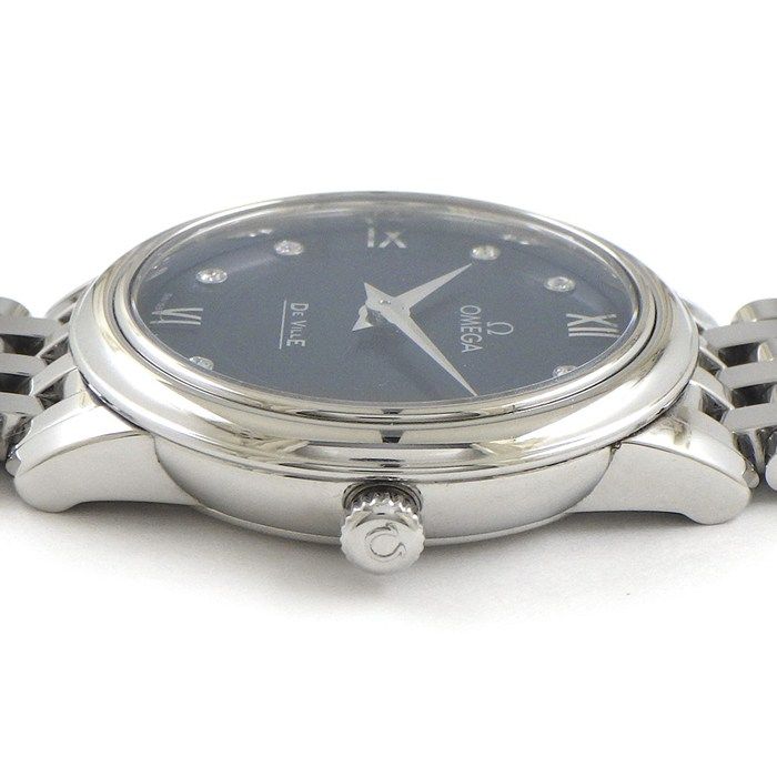 オメガ OMEGA 腕時計 デ ヴィル プレステージ 424.10.27.60.53.001 8ポイント ダイヤインデックス サンレイ ブルー文字盤 SS クオーツアナログ
