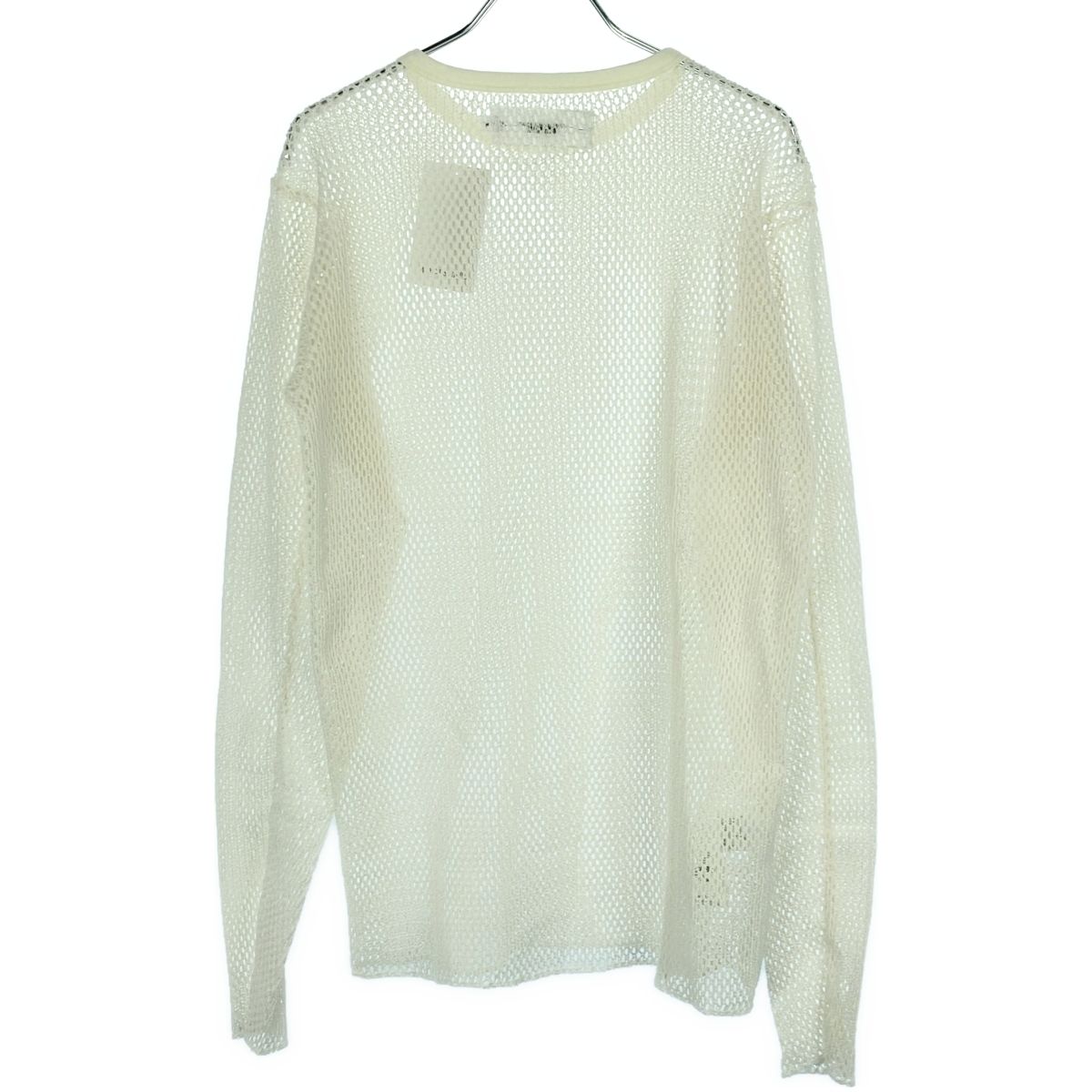 JOHN MASON SMITH ジョン メイソン スミス 25SS COTTON POLYESTER MESH LONG SLEEVE T-SHIRT メッシュロングスリーブカットソー 25SCT-822S ホワイト M JOHN MASON SMITH ジョン メイソン スミス 25SS COTTON POLYESTER MESH