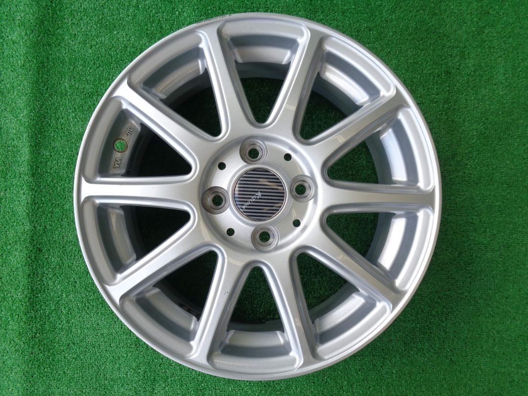 5.5J-15インチ 4H100 50 KIZUNA 社外 アルミ ホイール 4本 フィットなどに♪