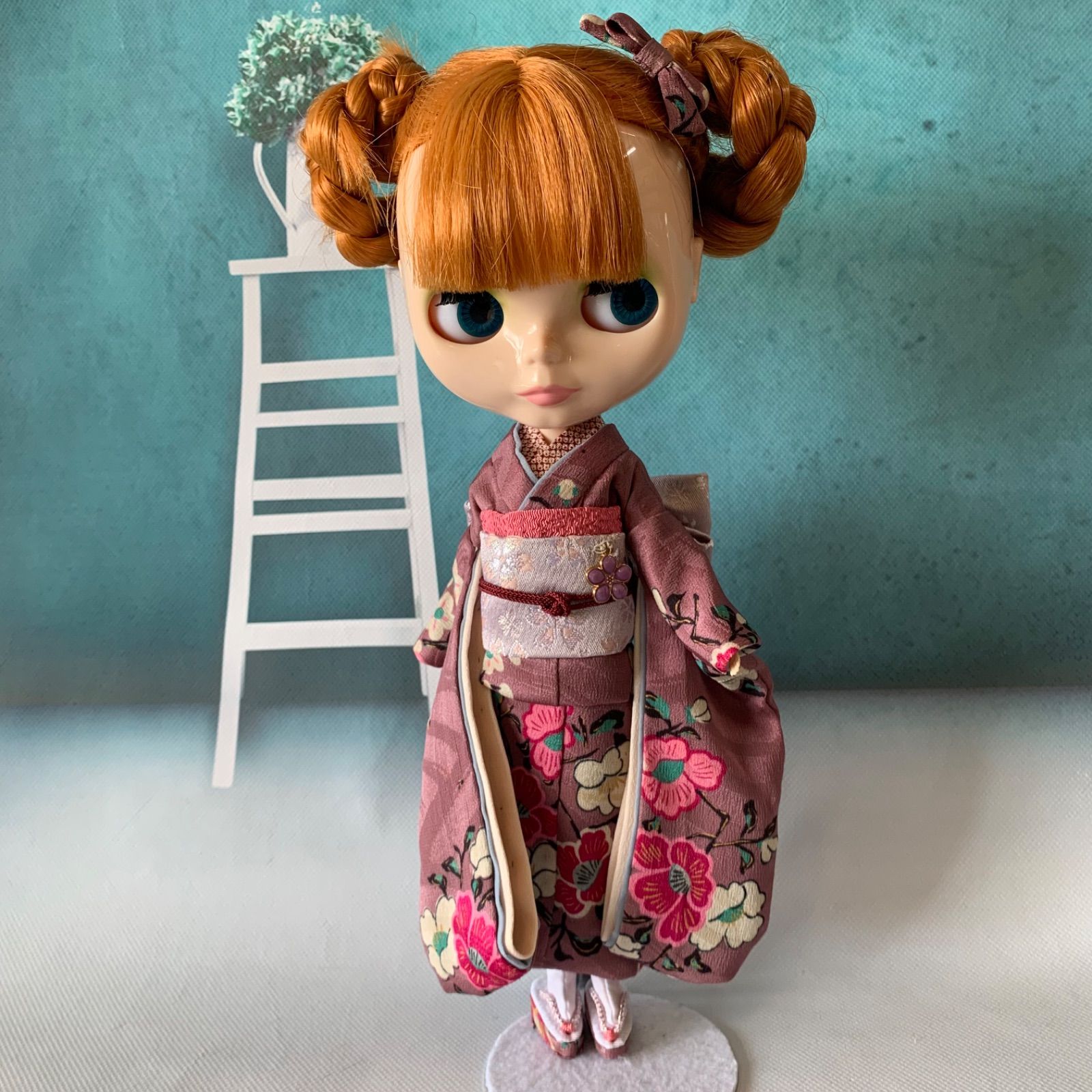 ブライス、リカちゃん(22cmドール)用大振袖フルセット 正絹総裏