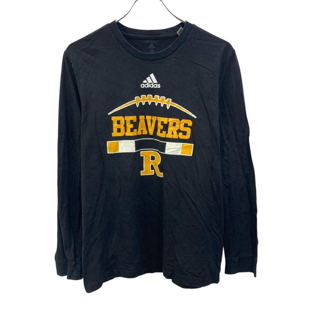 adidas 長袖 プリントTシャツ M ブラック プルオーバー ビッグ adidas 長袖 プリントTシャツ M ブラック プルオーバー ビッグ
