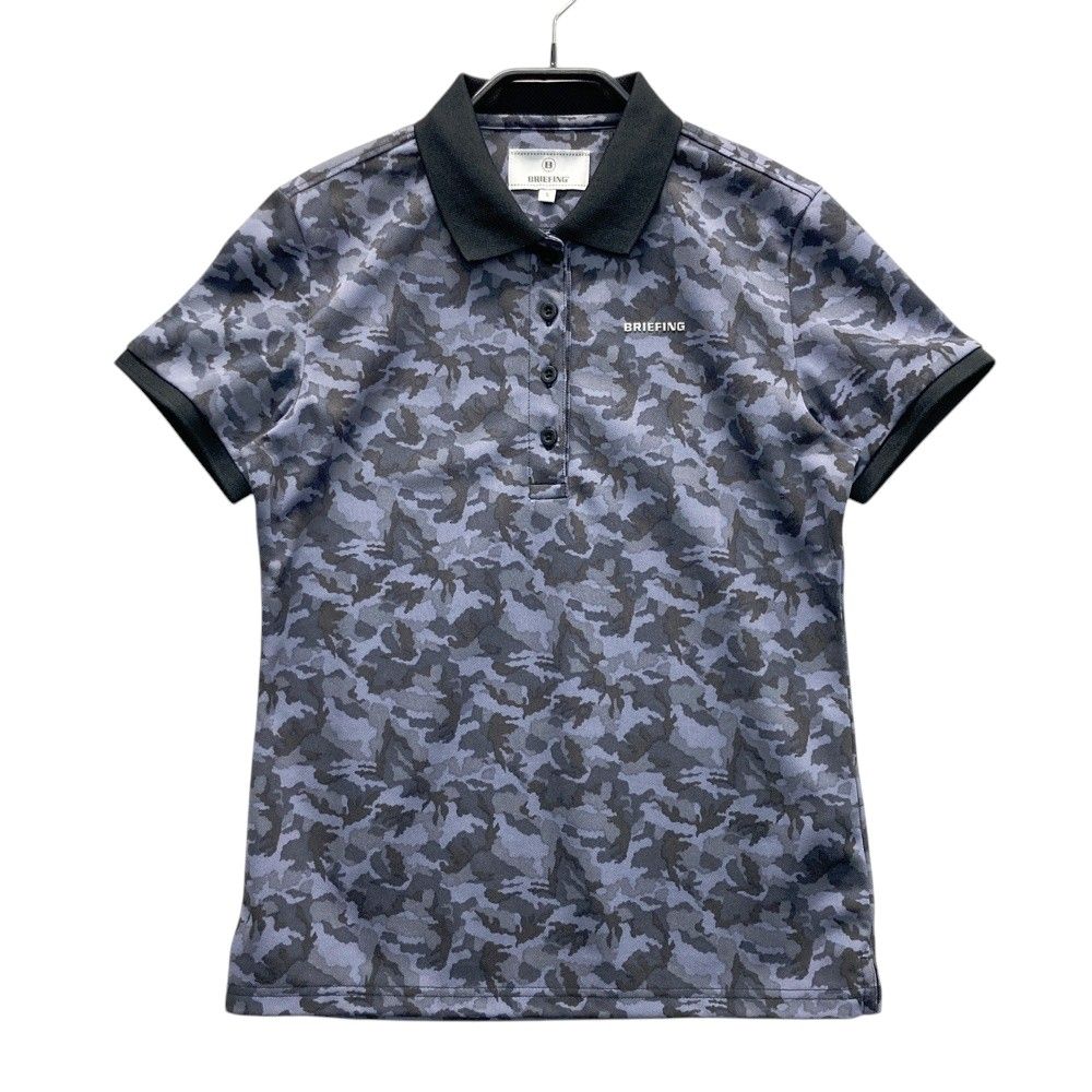 サイズ S BRIEFING GOLF ブリーフィング 半袖ポロシャツ カモフラ柄 ネイビー系 240101469070 ゴルフウェア レディース ストスト