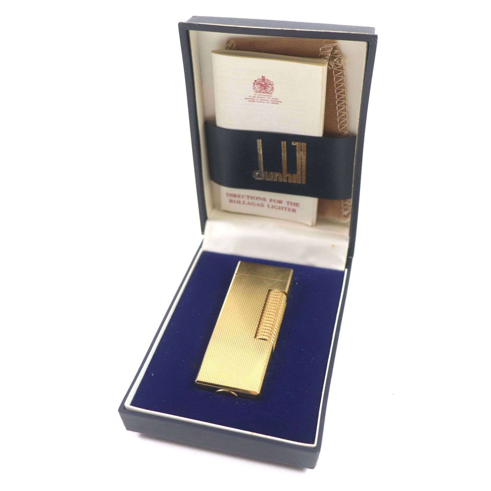 良品▽Dunhill ダンヒル スクエア 総柄 ローラー式 ガス ライター  