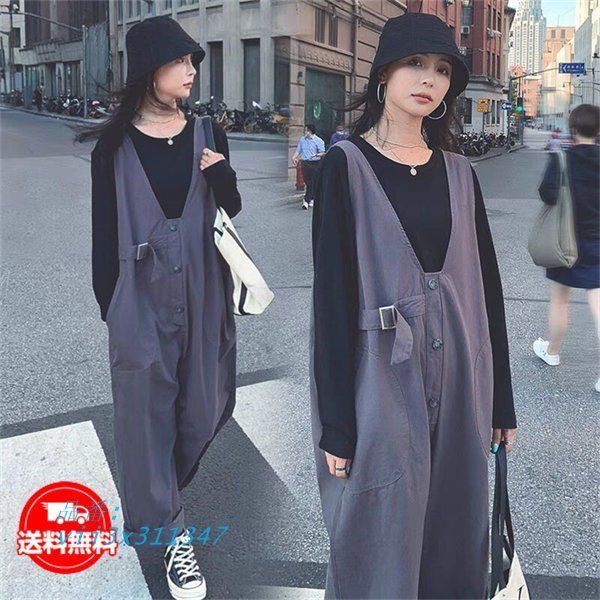 サロペット オールインワン オーバーオール 長ズボン ワイドパンツ ノースリーブ 春服 夏服 サマーパンツ 20代30代40代 レディース ガウチョパンツ 細身 vii3x311347