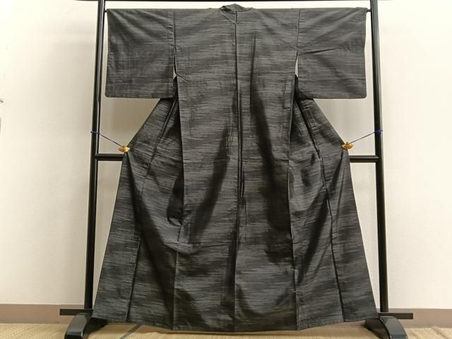 平和屋着物○本場縞大島紬 染大島 訪問着 幾何学文様 証紙付き