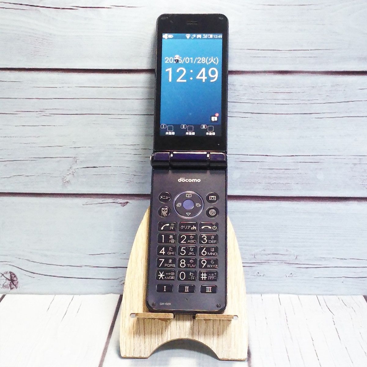 【送料無料】docomo SHARP カメラレスケータイ SH-02K ブルーブラック ネイビー 本体 白ロム SIMロック解除済み SIMフリー C688341