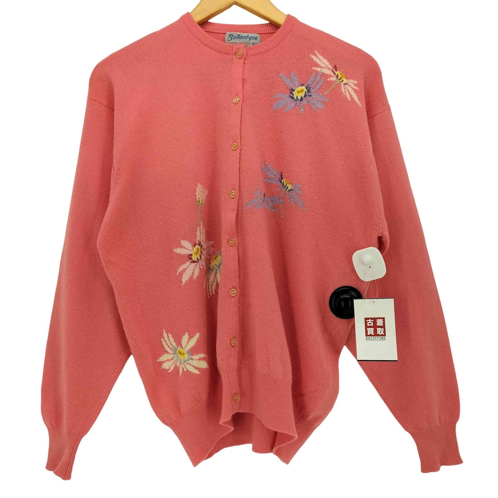 バランタイン BALLANTYNE 70-80S 旧タグ カシミヤ 花 刺繍