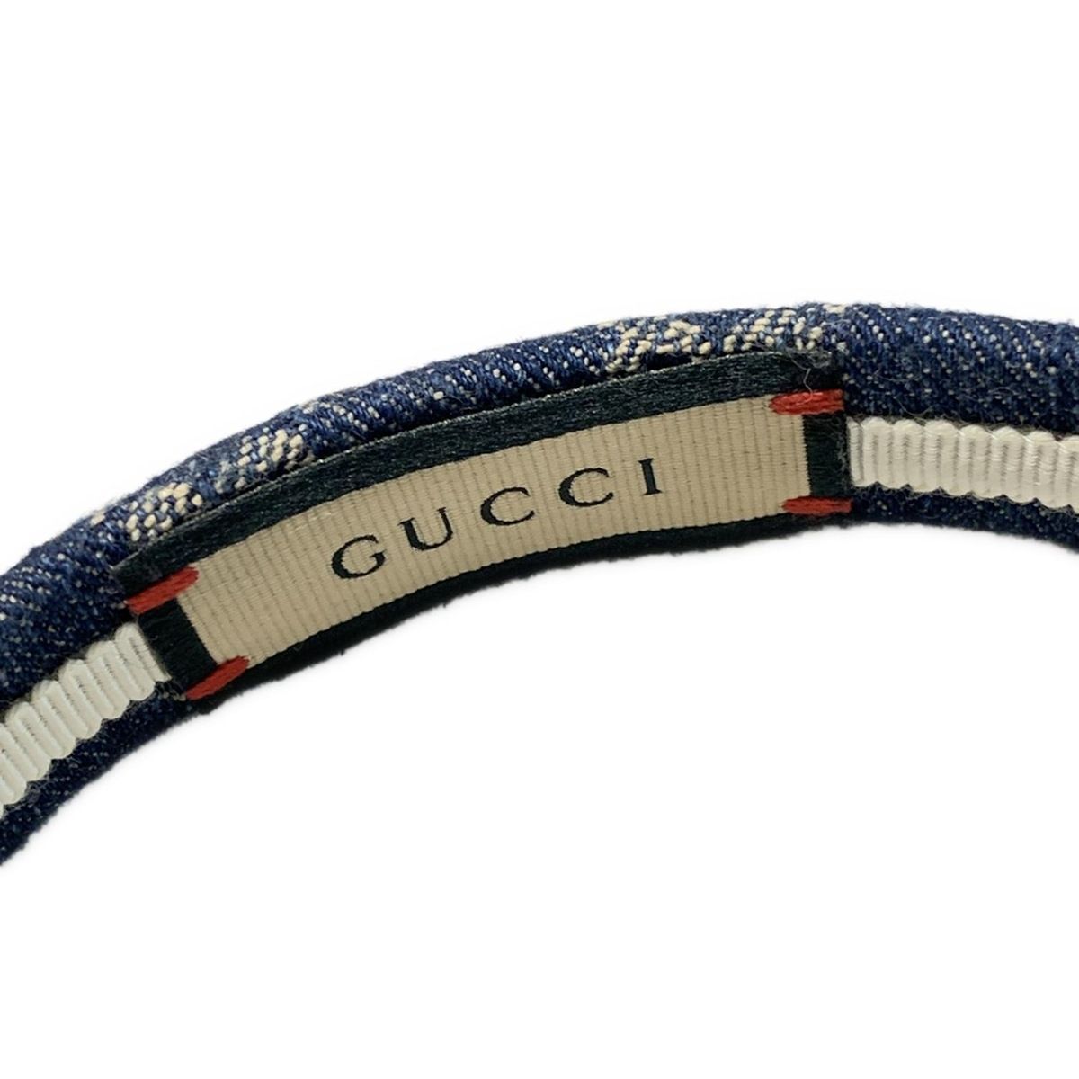 GUCCI(グッチ) カチューシャ GG柄 ダークネイビー×ベージュ