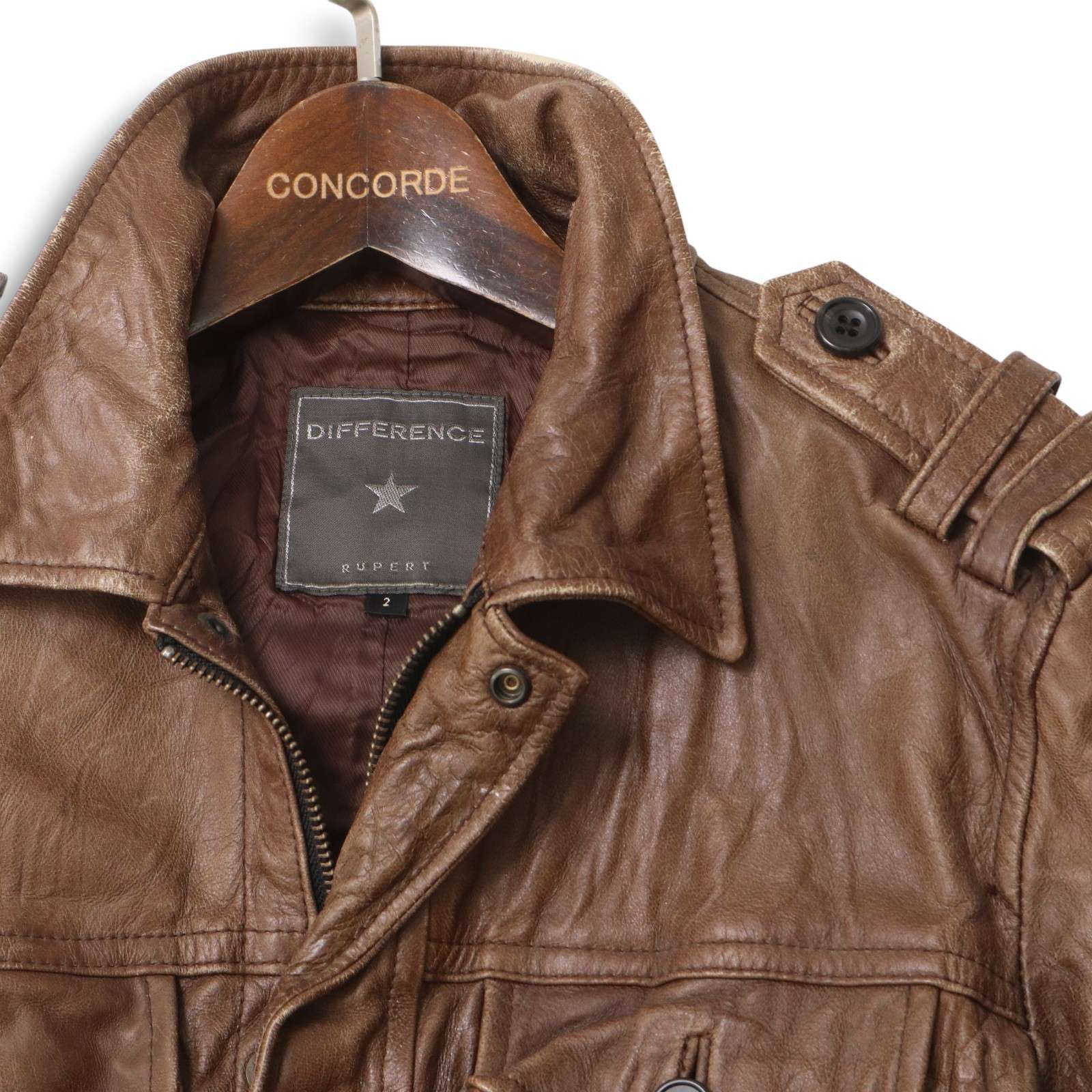 DIFFERENCE/RUPERT/ブラックレザージャケット／サイズ2 DIFFERENCE RUPERT ルパート 秋冬☆ 山羊革 リアル ゴート レザー