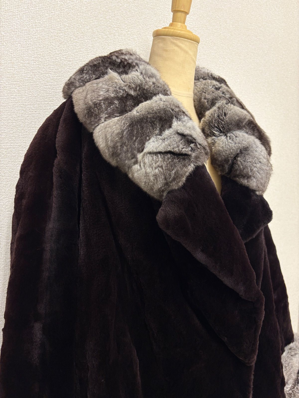 ミンク チンチラ 毛皮コート リアルファー C25102618