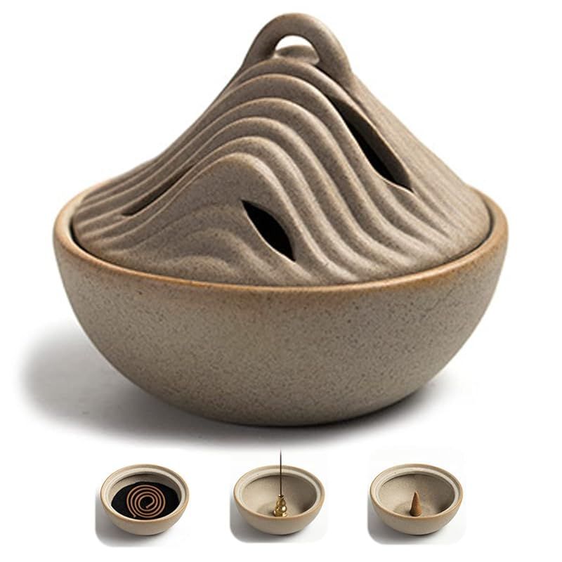 香炉 蓋紛失 江戸時代 上野焼三足香炉 (蓋無し) 遠州七窯 江戸