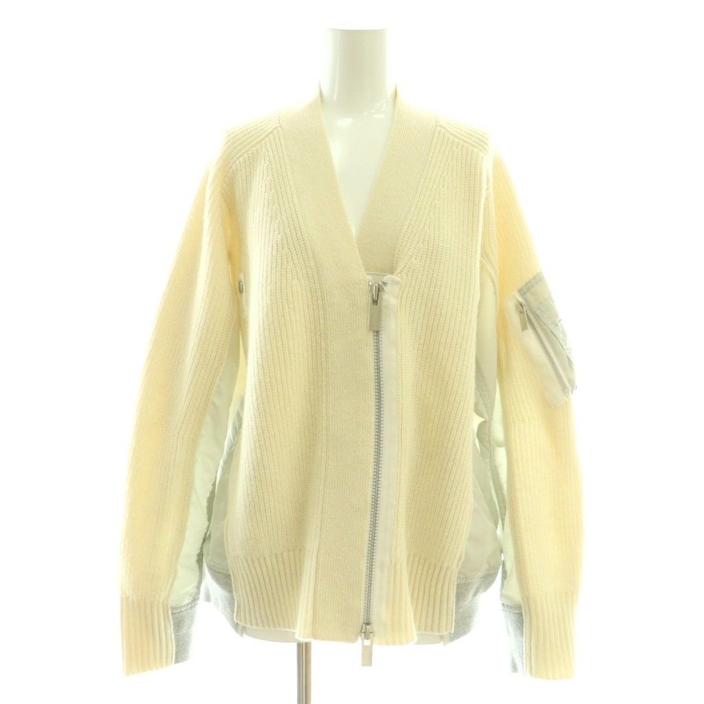 サカイ sacai 22AW Wool Knit x Nylon Twill Cardigan