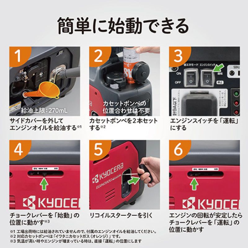 カセットボンベ式エンジン発電機