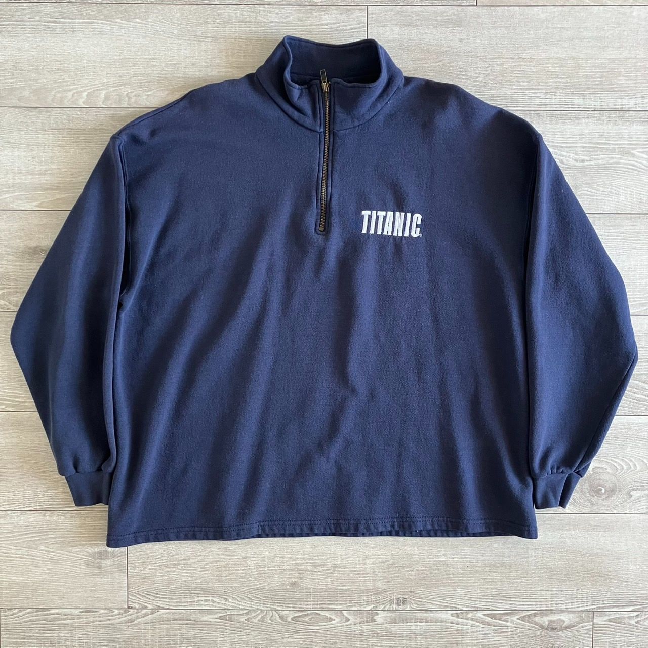 TITANIC タイタニック ハーフジップ スウェット プルオーバー 紺 XL 