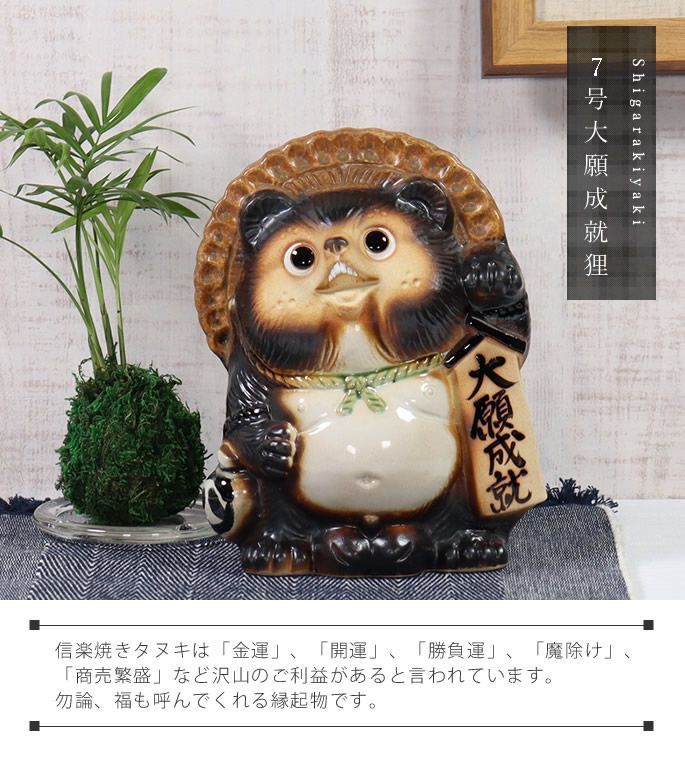 信楽焼 たぬき 大願成就狸 信楽焼たぬき 縁起物のタヌキ 陶器
