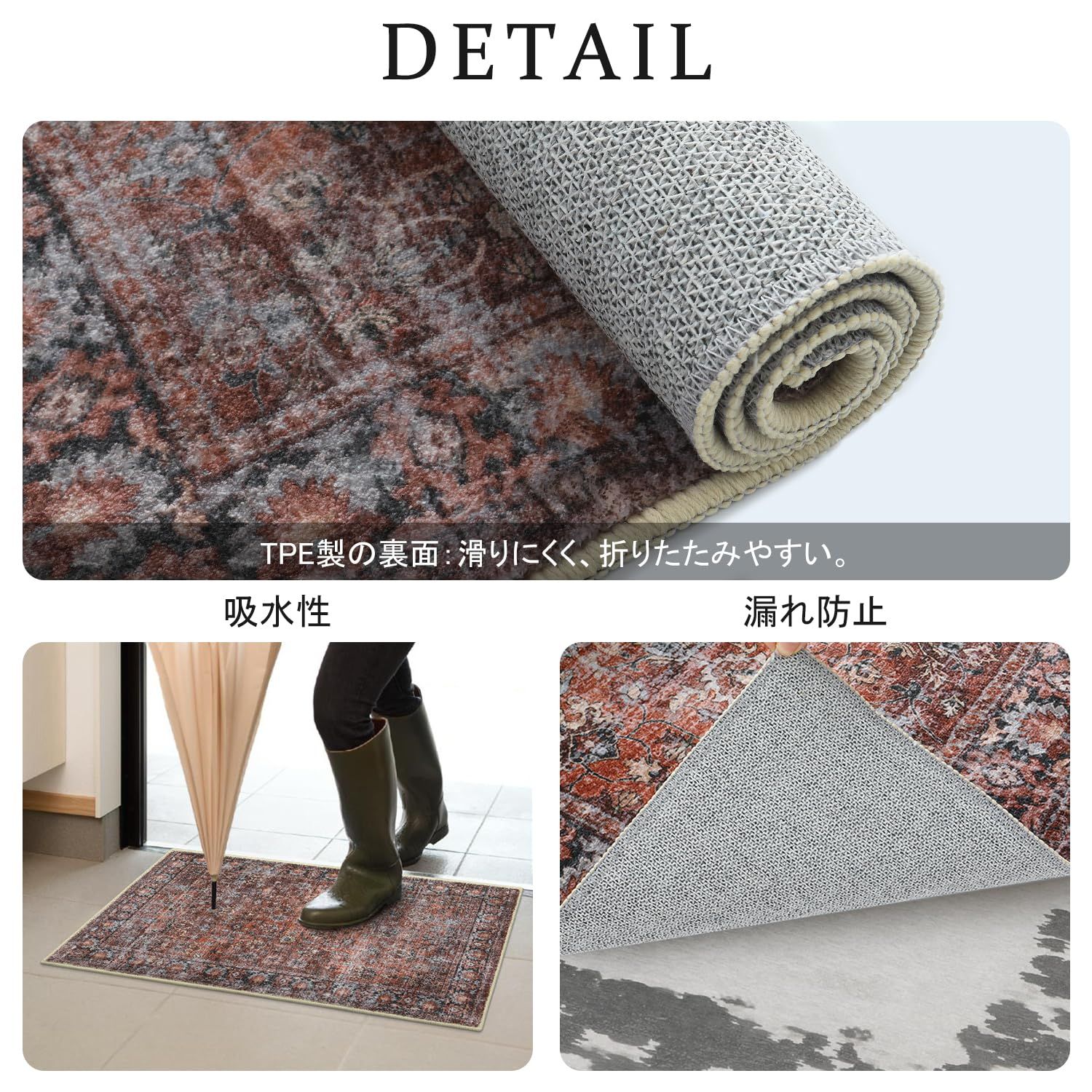 カーペット ラグ 2畳 オールシーズン オール オー 新品 HAOCOO カーペット ラグ 2畳 洗える 185×185cm 正方形 オールシーズン適用 絨毯 ペルシャ風 ラグマット ふわふわ おしゃれ 滑り止め 防ダニ 防臭 軽量 防音マット 室内用 デスクマット ダイ